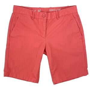 KHAKIS BY GAP Boyfriend Roll Up Chino Shorts Pink Size 2 Casual Summer Preppy